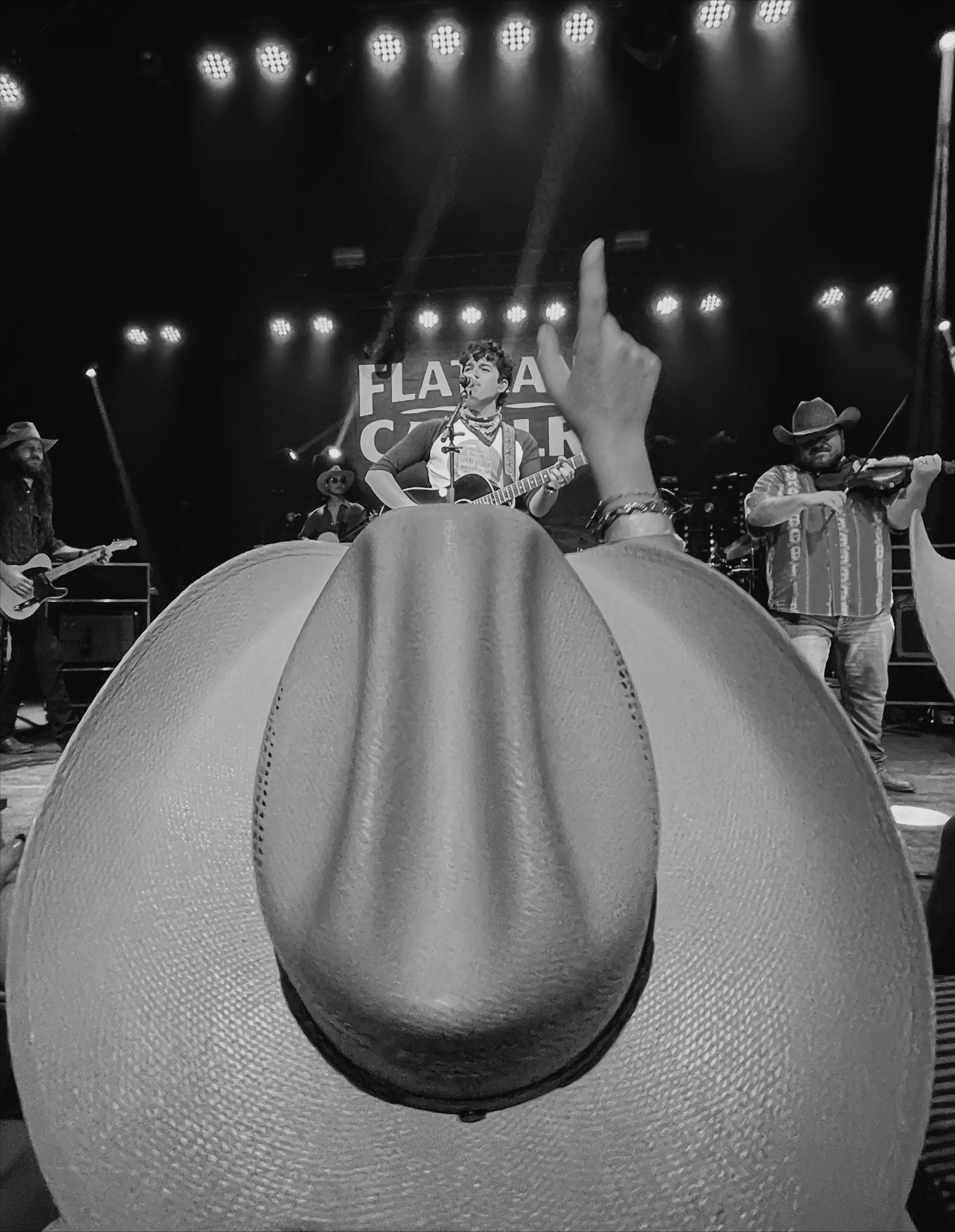 Black and white concert photo
